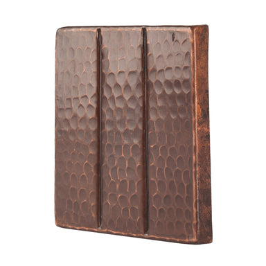 Premier Copper Products 4" x 4" Hammered Copper with Linear Tile Design - Quantity 8-DirectSinks