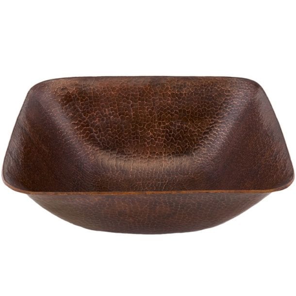 Premier Copper Products 14" Square Vessel Hammered Copper Sink