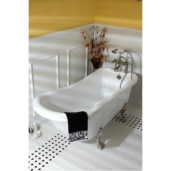 Kingston Brass Vintage 7" Classic Deck Mount Clawfoot Tub Filler Faucet with Hand Shower-Tub Faucets-Free Shipping-Directsinks.