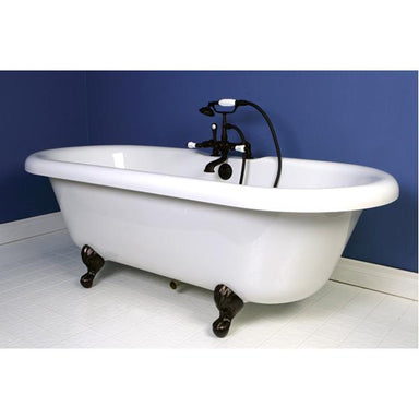 Kingston Brass Vintage 7" Spread Clawfoot Deck Mount Tub Filler with Hand Shower-Tub Faucets-Free Shipping-Directsinks.