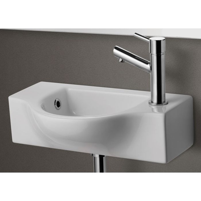 ALFI AB105 Small White Wall Mounted Ceramic Bathroom Sink Basin