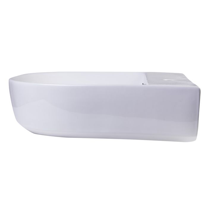 AB110 20" White D-Bowl Porcelain Wall Mounted Bath Sink