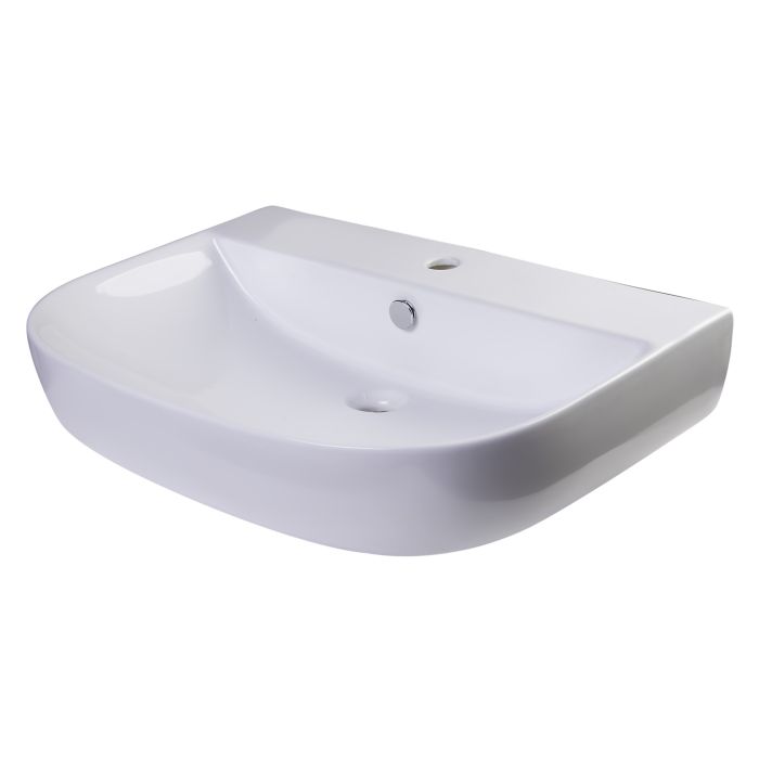 AB112 28" White D-Bowl Porcelain Wall Mounted Bath Sink