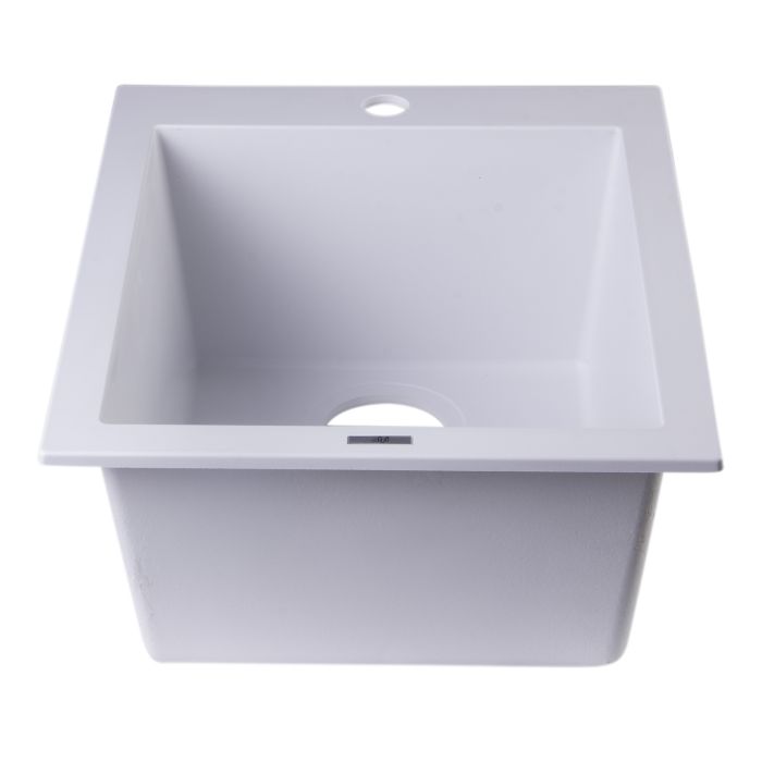 ALFI brand AB1720DI 17" Drop-In Rectangular Granite Composite Kitchen Prep Sink