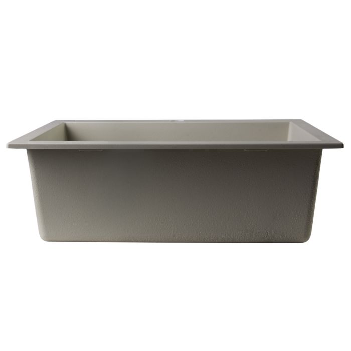 ALFI brand AB2420DI 24" Drop-In Single Bowl Granite Composite Kitchen Sink