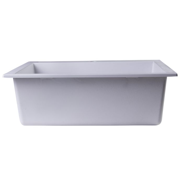 ALFI brand AB2420DI 24" Drop-In Single Bowl Granite Composite Kitchen Sink