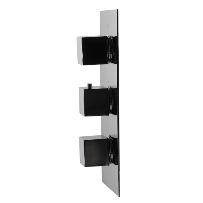 AB2901-PC Polished Chrome Concealed 3-Way Thermostatic Valve Shower Mixer /w Square Knobs