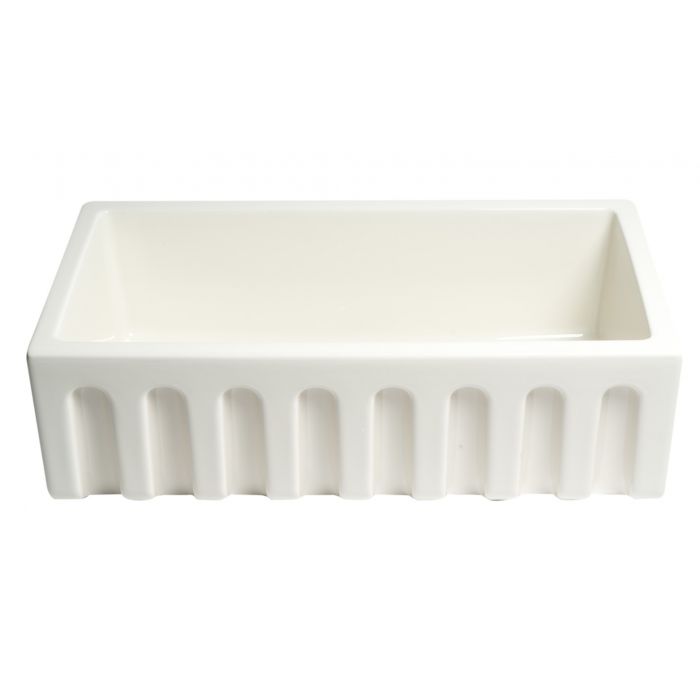 ALFI Brand 33" x 18" Reversible Fluted/Smooth Single Bowl Fireclay Farm Sink