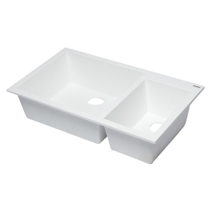 ALFI brand AB3319UM 34" Double Bowl Undermount Granite Composite Kitchen Sink