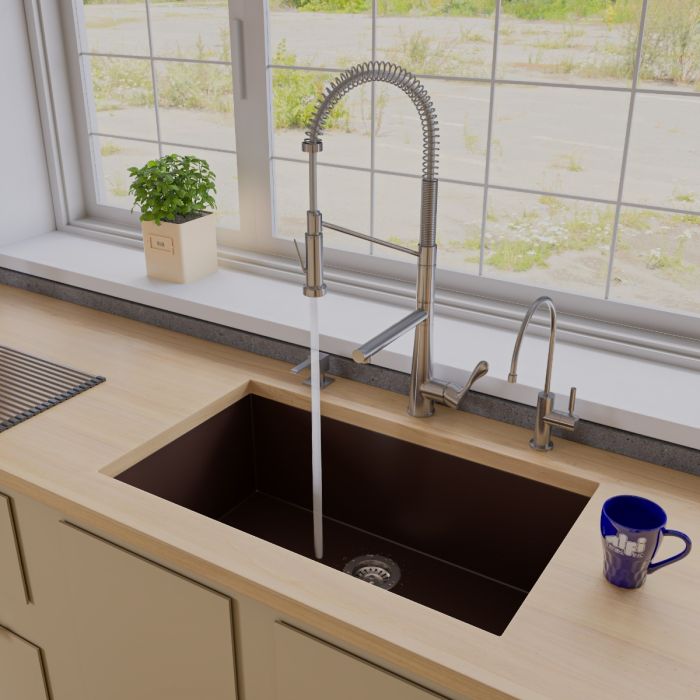 ALFI Brand 33" Single Bowl Undermount Granite Composite Kitchen Sink