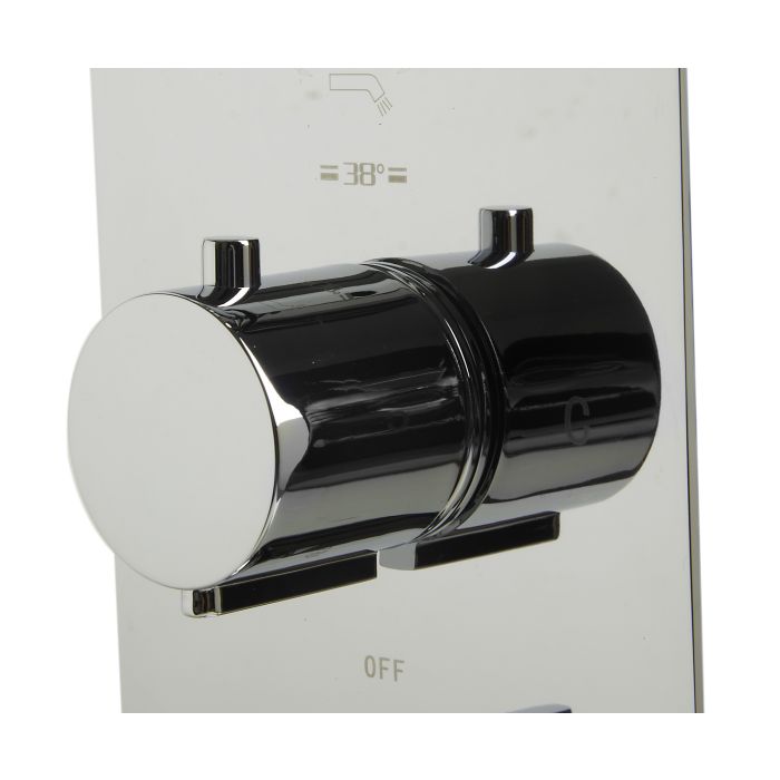 AB4101-PC Polished Chrome Concealed 3-Way Thermostatic Valve Shower Mixer /w Round Knobs