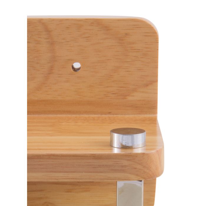 ALFI brand AB5510 12" Small Wooden Shelf with Chrome Towel Bar Bathroom Accessory