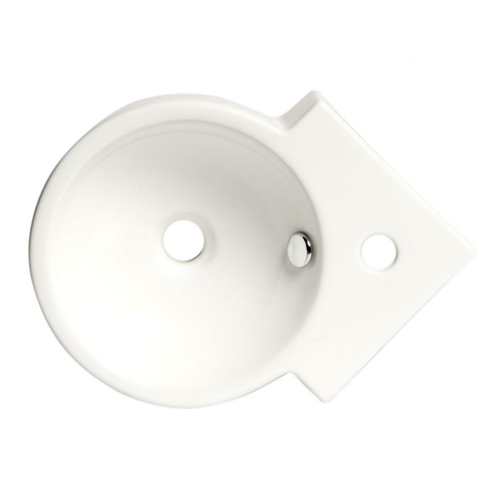 ALFI ABC121 White 17" Tiny Corner Wall Mounted Ceramic Sink with Faucet Hole