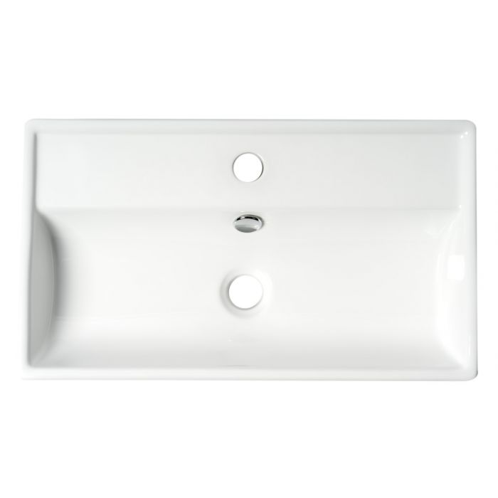 ALFI ABC122 White 22" Rectangular Wall Mounted Ceramic Sink with Faucet Hole
