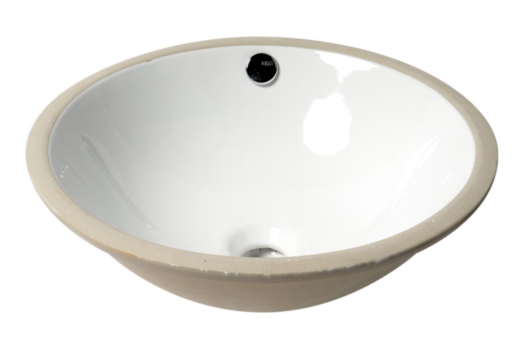 ALFI ABC601 White 17" Round Undermount Ceramic Sink
