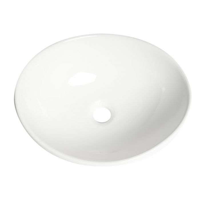 ALFI ABC913 White 16" Egg Shape Above Mount Ceramic Sink