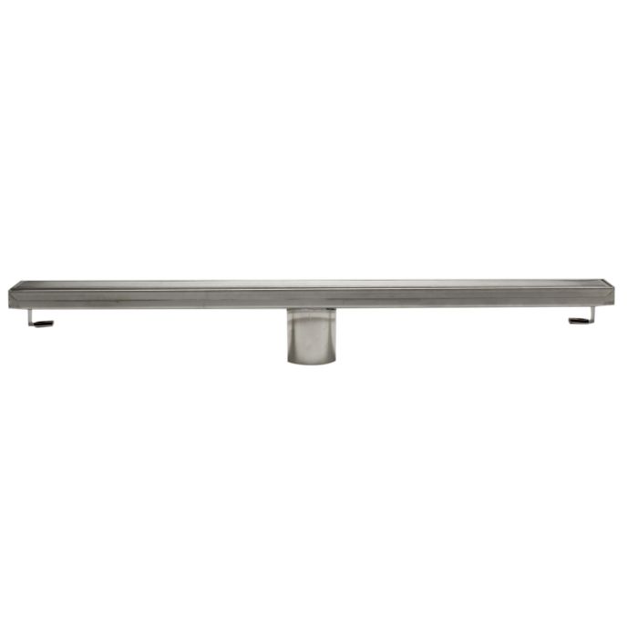 ALFI brand ABLD24D 24" Modern Stainless Steel Linear Shower Drain with Groove Lines