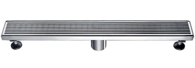 ALFI brand ABLD24D 24" Modern Stainless Steel Linear Shower Drain with Groove Lines-DirectSinks