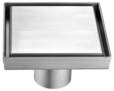ALFI brand ABSD55B 5" x 5" Modern Square Stainless Steel Shower Drain with Solid Cover-DirectSinks