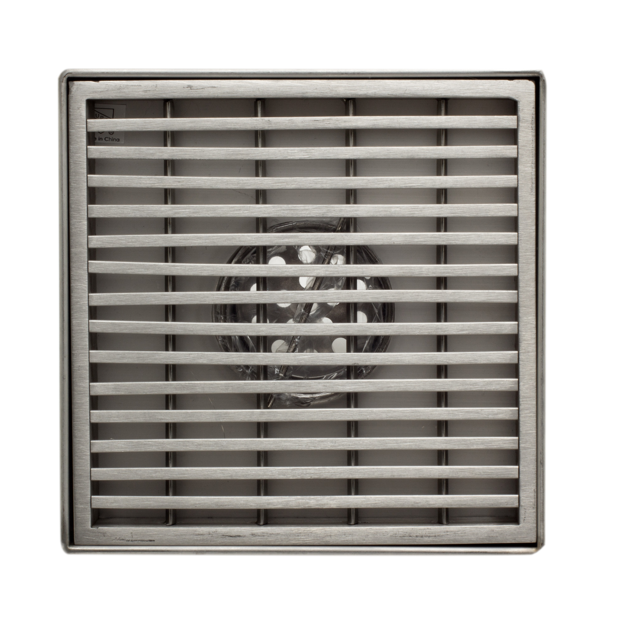 ALFI brand ABSD55D 5" x 5" Square Stainless Steel Shower Drain with Groove Lines-DirectSinks