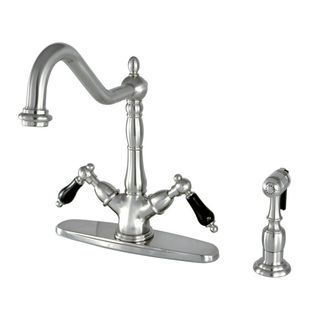 Kingston Brass Duchess 8" Centerset Deck Mount Kitchen Faucet with Brass Sprayer