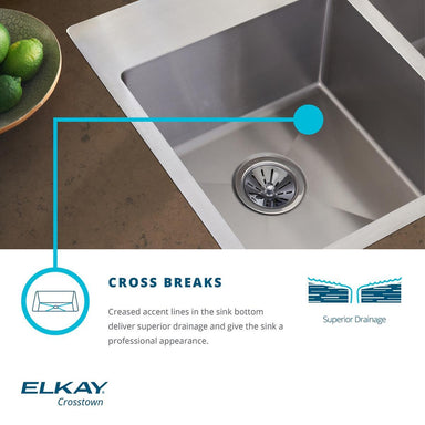 Elkay Crosstown 16 Gauge Stainless Steel, 30-1/2" x 18-1/2" x 10" Single Bowl Undermount Sink Kit-DirectSinks