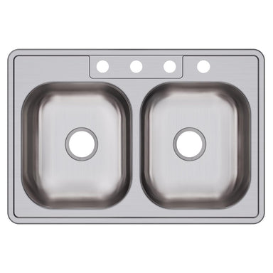 Elkay Dayton Stainless Steel 33" x 22" x 6-9/16", Equal Double Bowl Drop-in Sink-DirectSinks