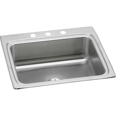 Elkay Lustertone Classic Stainless Steel 25" x 22" x 8-1/8", Single Bowl Drop-in Sink with Perfect Drain-DirectSinks