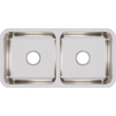 Elkay Lustertone Classic Stainless Steel 31-3/4" x 16-1/2" x 7-1/2", Equal Double Bowl Undermount Sink-DirectSinks