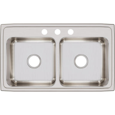 Elkay Lustertone Classic Stainless Steel 33" x 19-1/2" x 7-5/8", Equal Double Bowl Drop-in Sink-DirectSinks