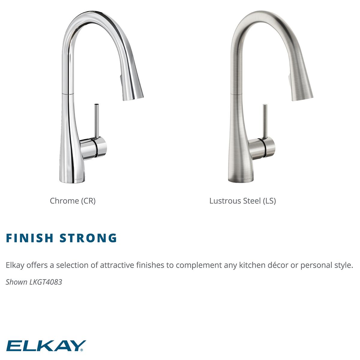 Elkay Gourmet Single Hole Kitchen Faucet with Pull-down Spray and Forward Only Lever Handle