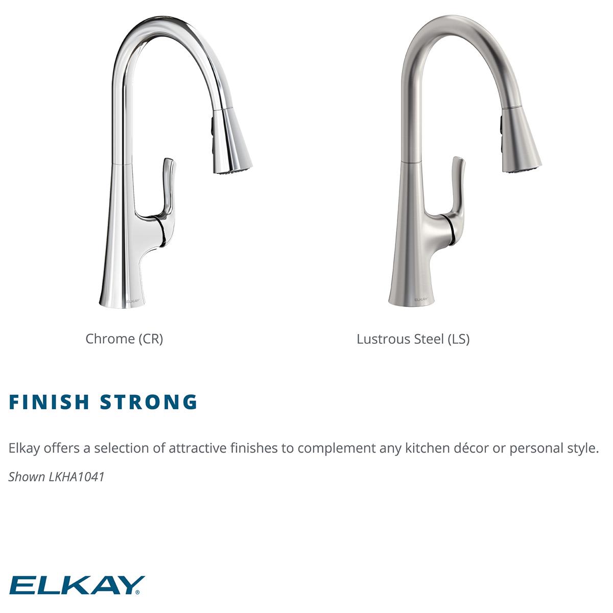 Elkay Harmony Single Hole Kitchen Faucet with Pull-down Spray and Forward Only Lever Handle
