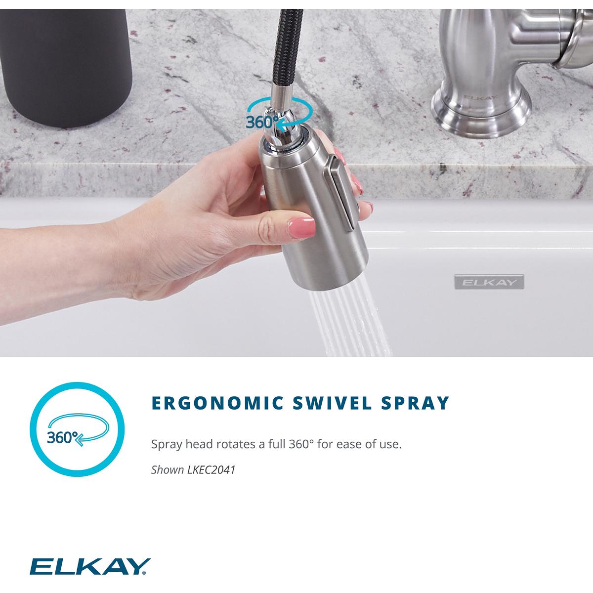Elkay Explore Single Hole Kitchen Faucet with Pull-down Spray and Forward Only Lever Handle