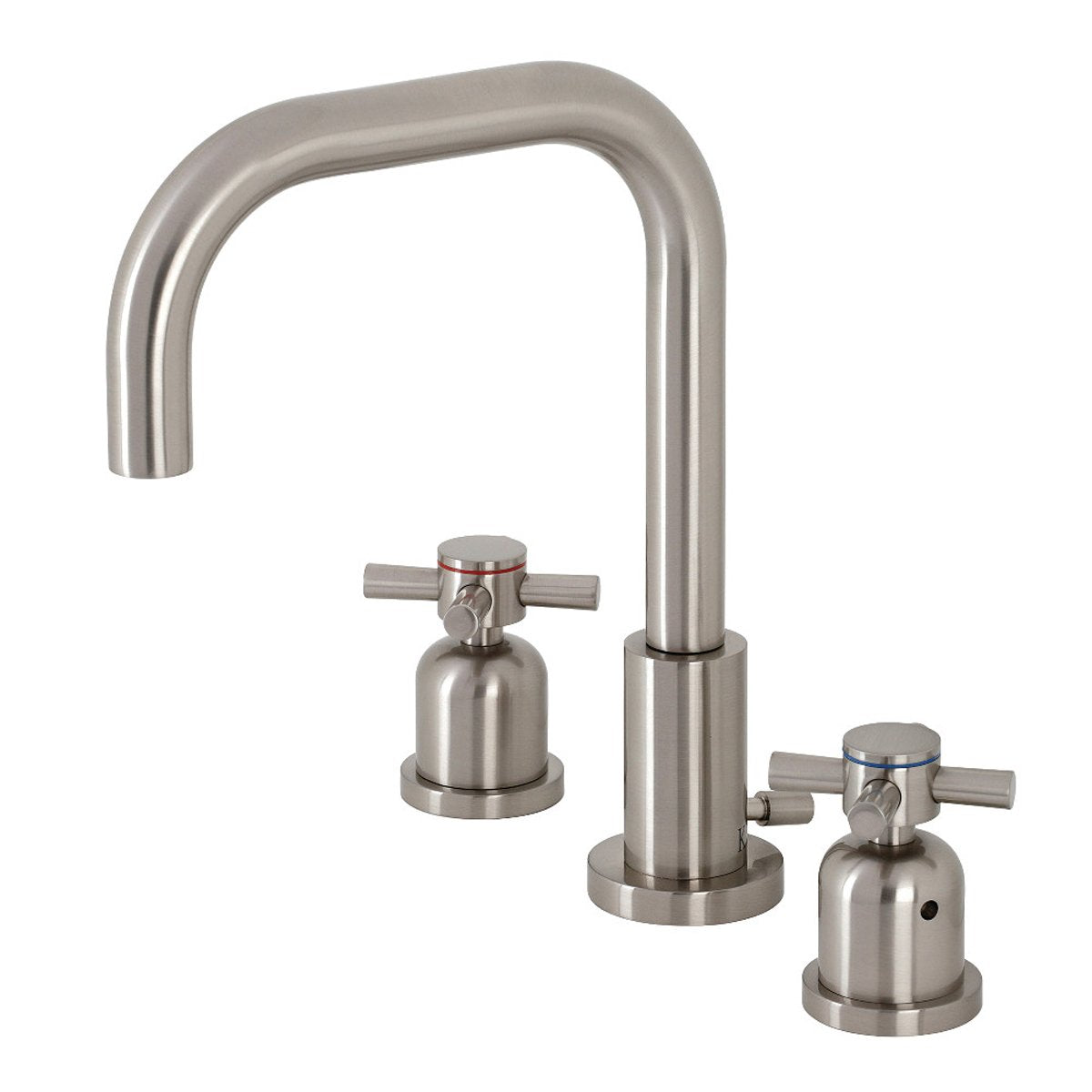 Kingston Brass Concord Deck Mount Widespread Bathroom Faucet with Brass Pop-Up