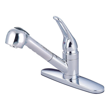 Kingston Brass KB801SP Pull-Out Kitchen Faucet in Polished Chrome-DirectSinks