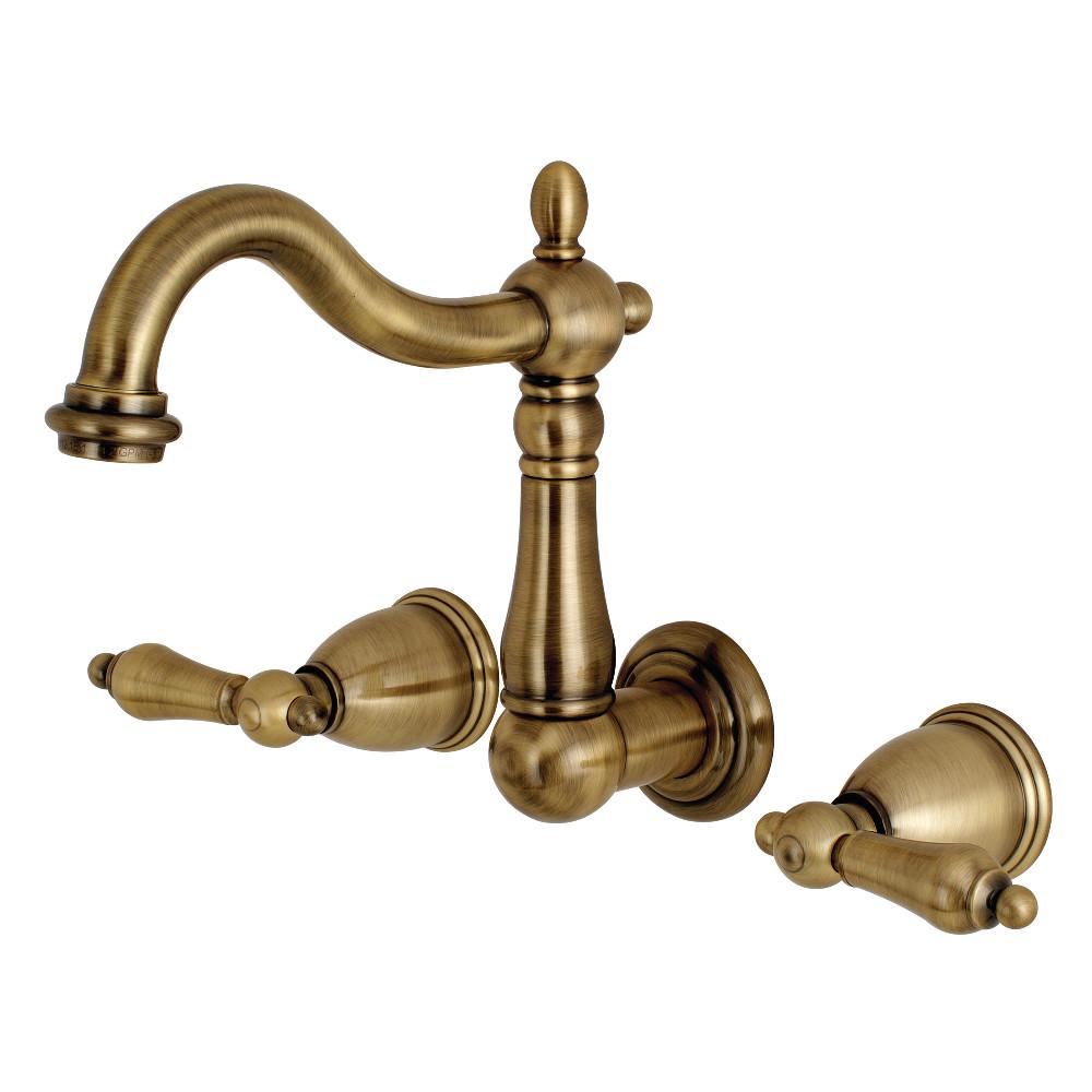 Kingston Brass Heritage 3-Hole Wall Mount Bathroom Faucet