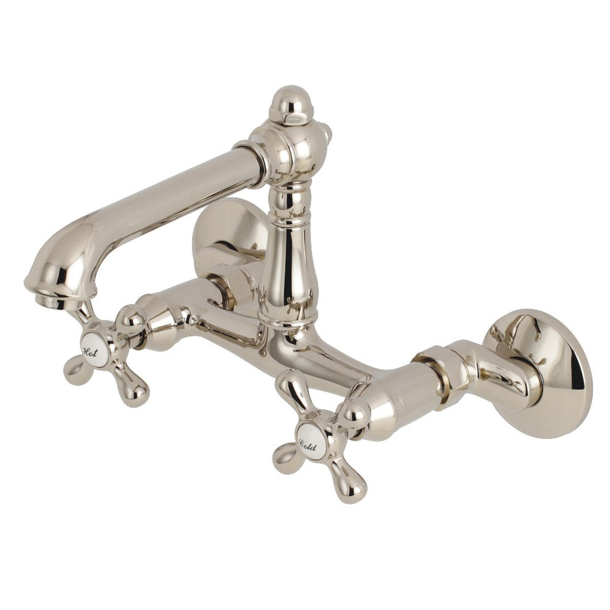 Kingston Brass English Country 6-Inch Adjustable Center Wall Mount Kitchen Faucet