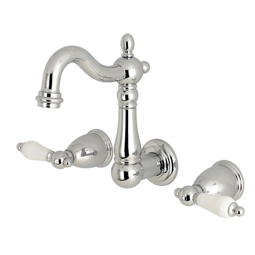 Kingston Brass Heritage Wall Mount 8-Inch Center Bathroom Faucet