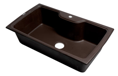 Alfi Brand 35" Drop-In Single Bowl Granite Composite Kitchen Sink-DirectSinks
