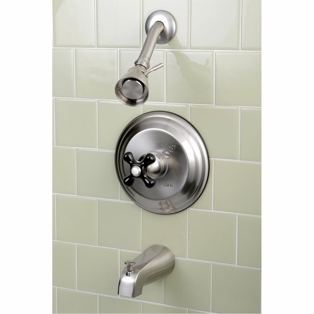 Kingston Brass Duchess Tub and Shower Faucet with Cross Handle