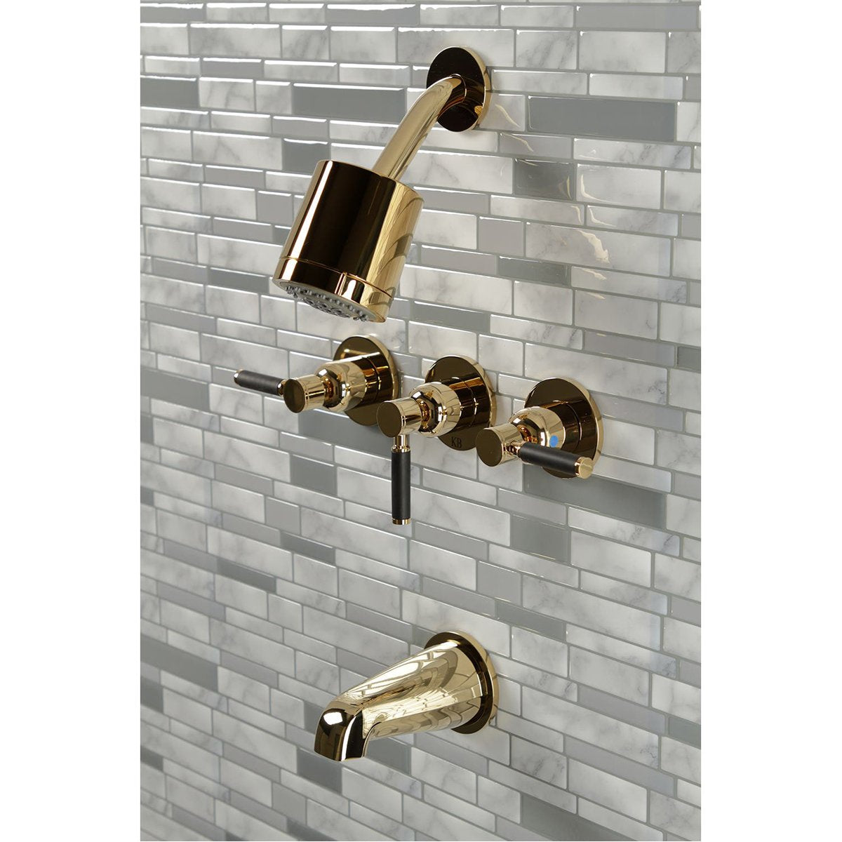 Kingston Brass Kaiser Three-Handle Tub and Shower Faucet