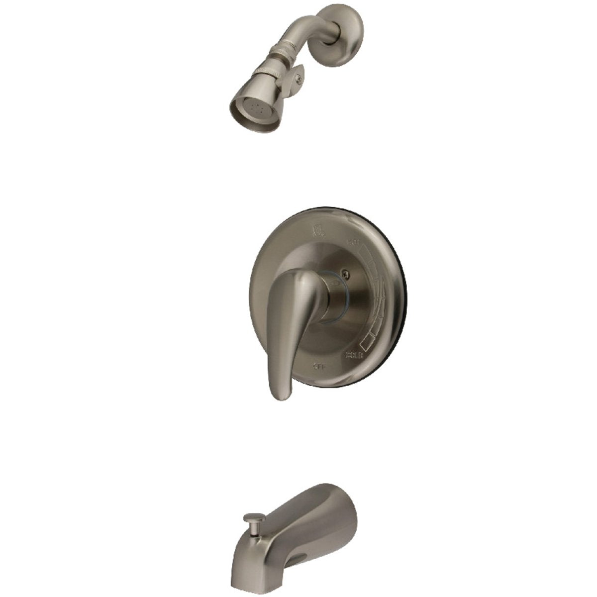 Kingston Brass KB1638LL Tub and Shower Faucet in Brushed Nickel
