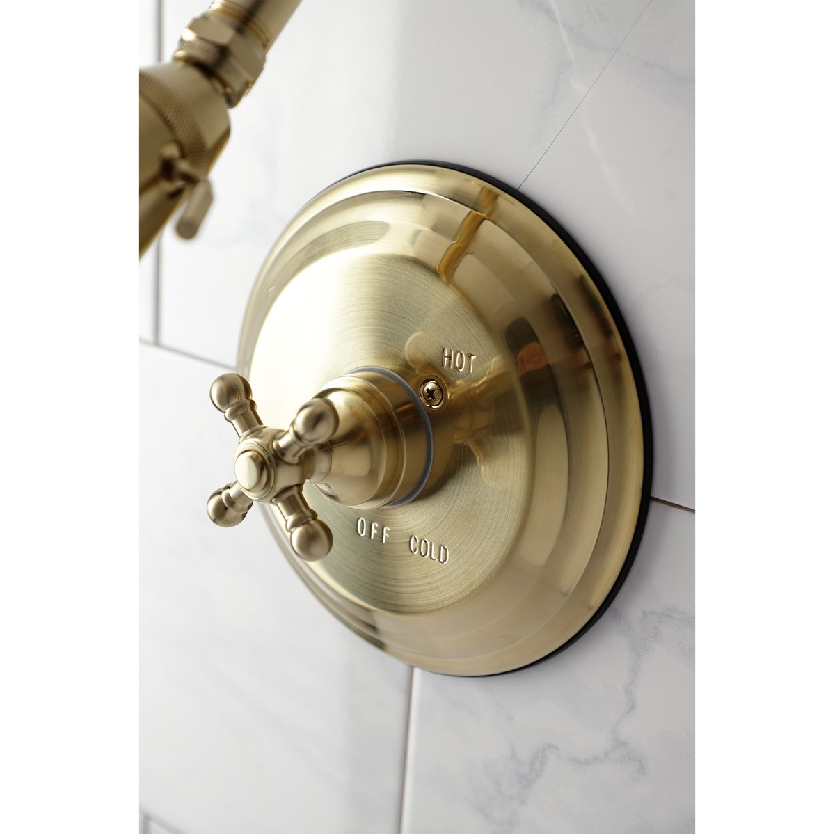 Kingston Brass KB2637BXTSO Metropolitan Shower Trim Only without Valve in Brushed Brass