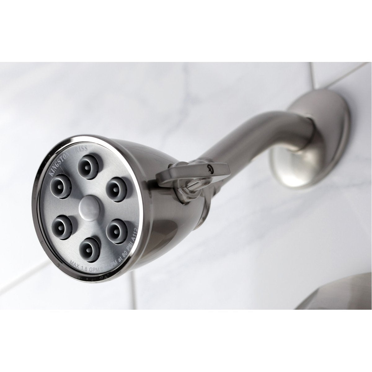 Kingston Brass VB4638PKLSO Metropolitan Onyx Shower Faucet Only with Lever Handle in Brushed Nickel