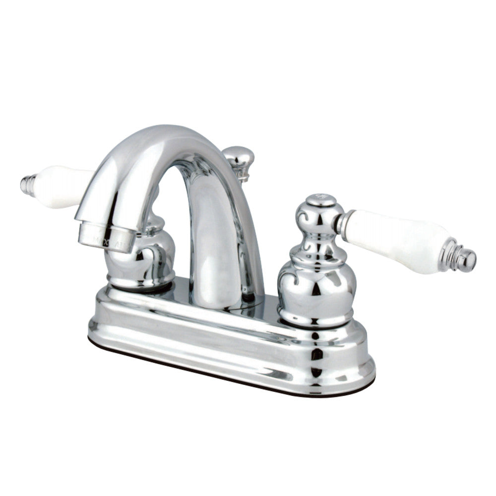 Kingston Brass Restoration 4-Inch centerset Lavatory Faucet with Porcelain Lever Handles