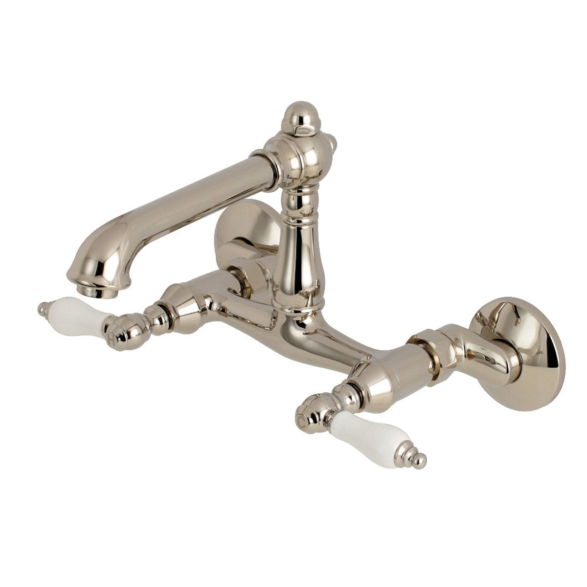 Kingston Brass English Country 6-Inch Adjustable Center Wall Mount 2-Hole Kitchen Faucet
