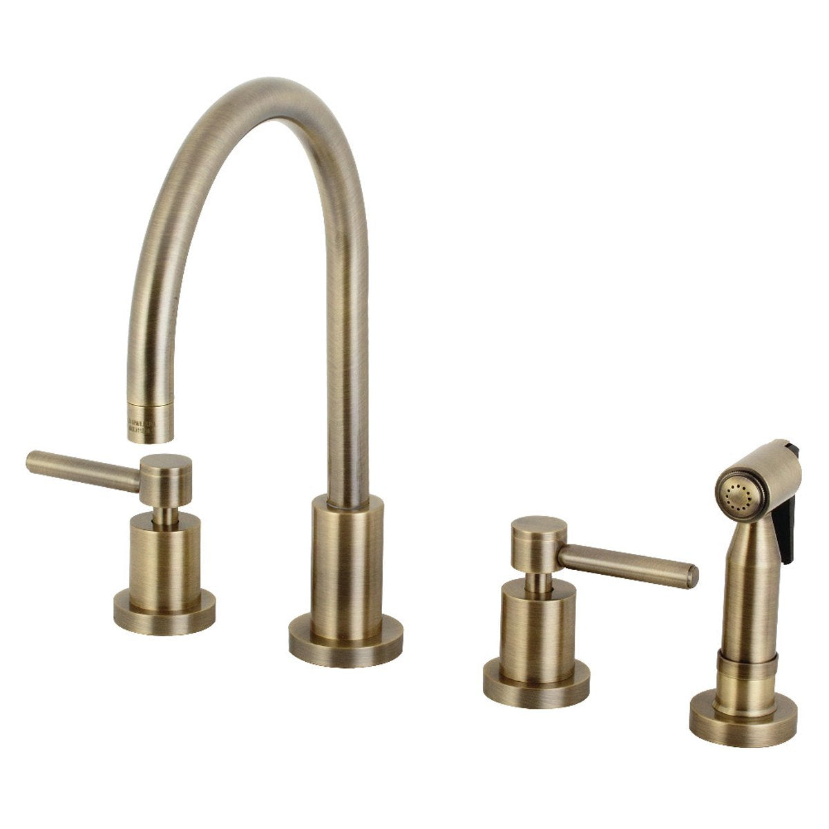 Kingston Brass Concord 8-Inch Widespread Kitchen Faucet with Brass Sprayer