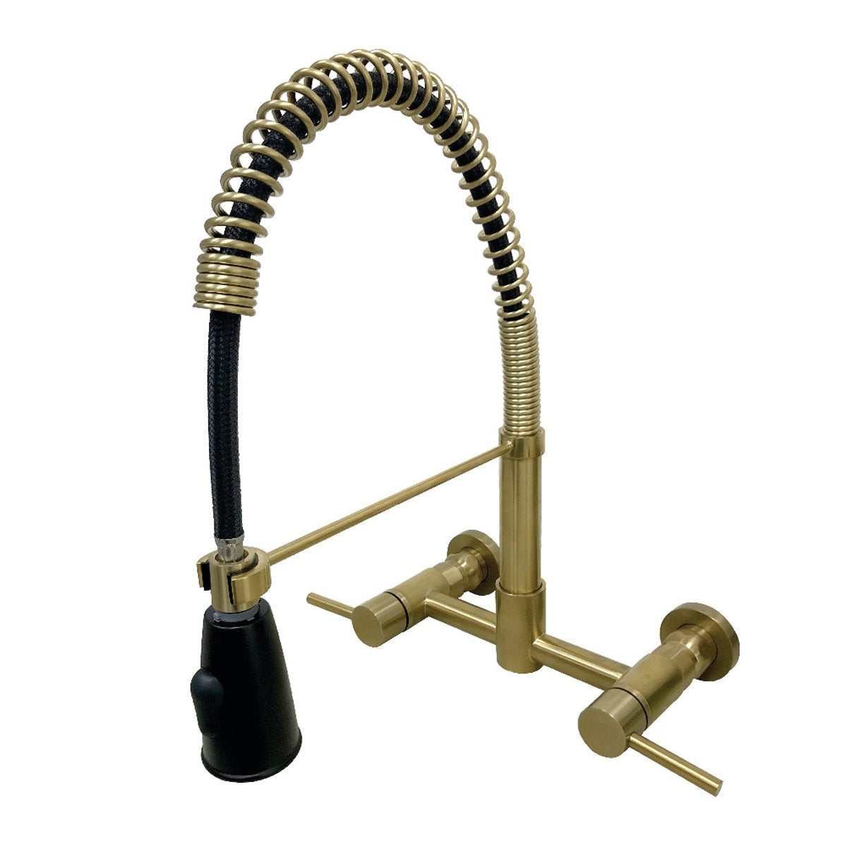 Kingston Brass Gourmetier Concord 2-Handle 2-Hole Wall Mount Pull-Down Kitchen Faucet