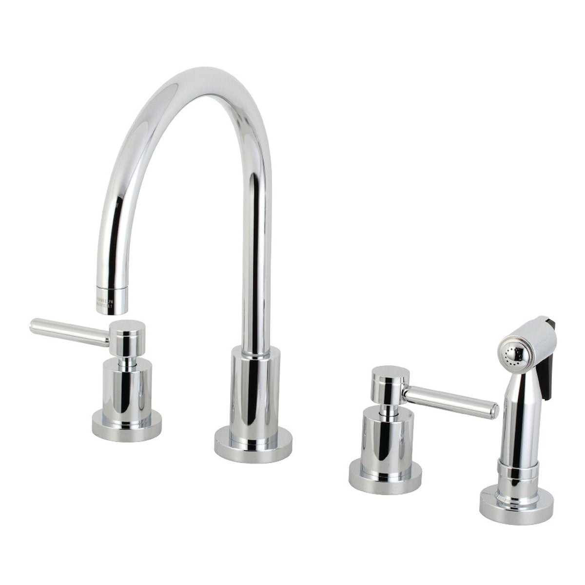 Kingston Brass Concord 8-Inch Widespread Kitchen Faucet with Brass Sprayer