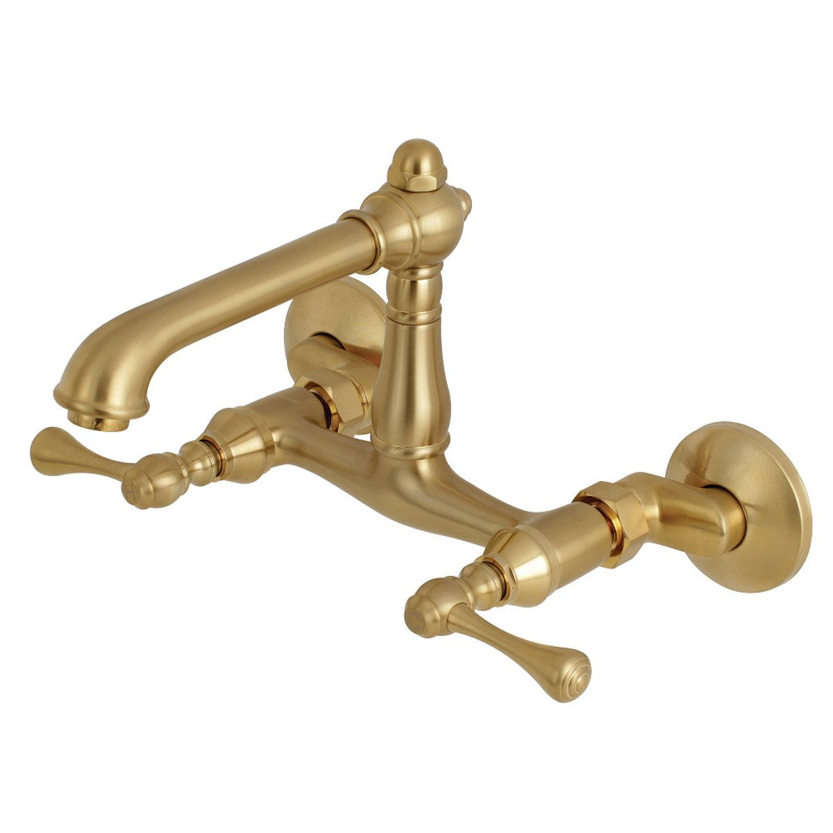 Kingston Brass English Country Wall Mount 6-Inch Adjustable Center Kitchen Faucet